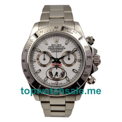 UK Top Quality Rolex Daytona 116520 Replica Watches With White Dials For Men