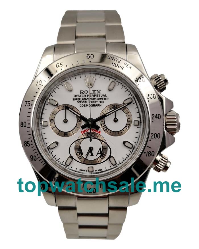 UK Top Quality Rolex Daytona 116520 Replica Watches With White Dials For Men