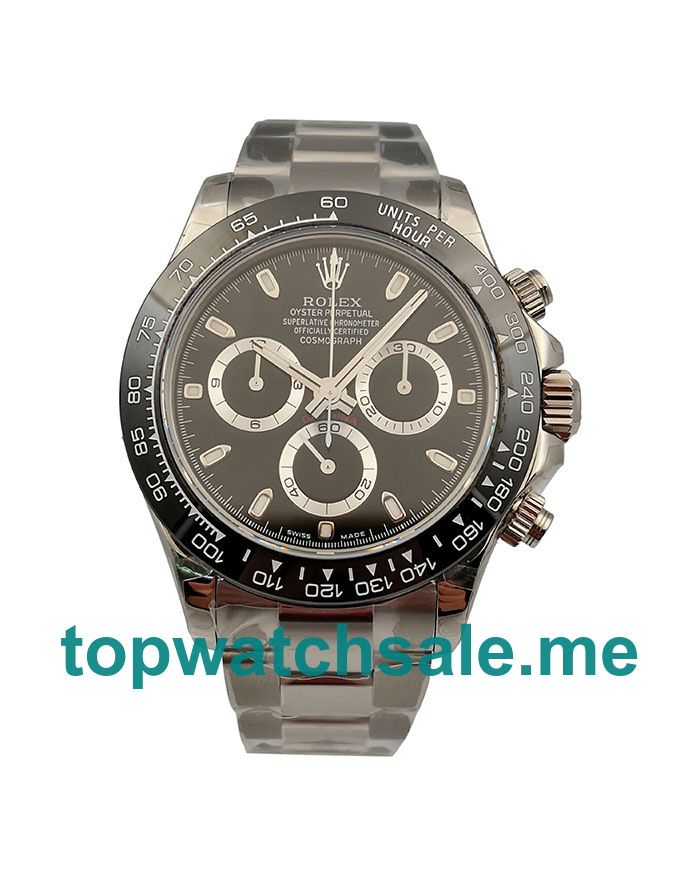 UK AAA Online Replica Rolex Daytona Cosmograph 116500LN N Stainless Steel Black Dial Swiss 4130 Run 6@SEC Watches For Sale