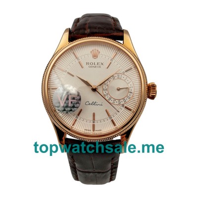 UK Swiss Movement Replica Rolex Cellini Date 50515 VF Rose Gold White Dial Dial Swiss 3165 For Sale
