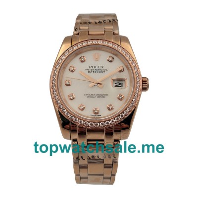 UK Best Quality Rolex Pearlmaster 81285 Replica Watches With Mother-Of-Pearl Dials For Women