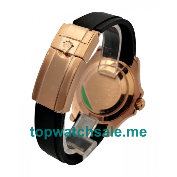 UK Perfect Replica Rolex Yacht-Master 40 116655 AR Rose Gold Black Dial Swiss 3135 Watches