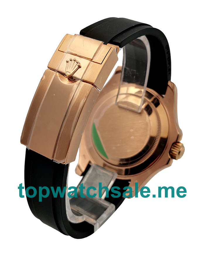 UK Perfect Replica Rolex Yacht-Master 40 116655 AR Rose Gold Black Dial Swiss 3135 Watches
