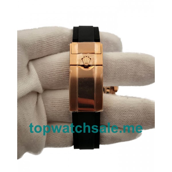 UK Perfect Replica Rolex Yacht-Master 40 116655 AR Rose Gold Black Dial Swiss 3135 Watches