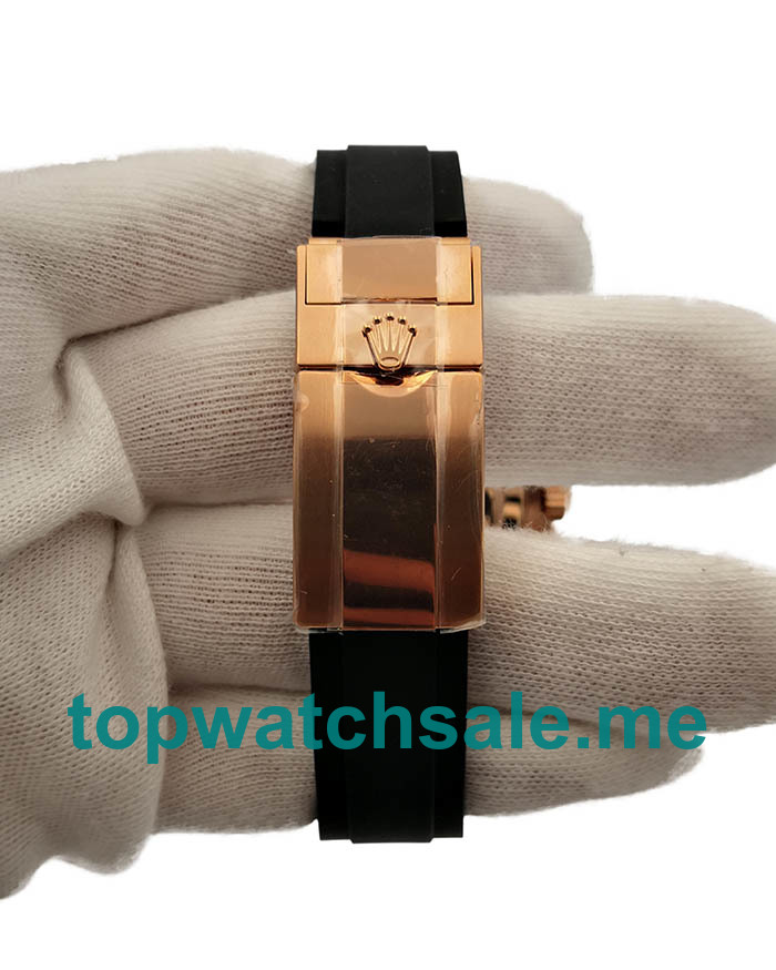 UK Perfect Replica Rolex Yacht-Master 40 116655 AR Rose Gold Black Dial Swiss 3135 Watches