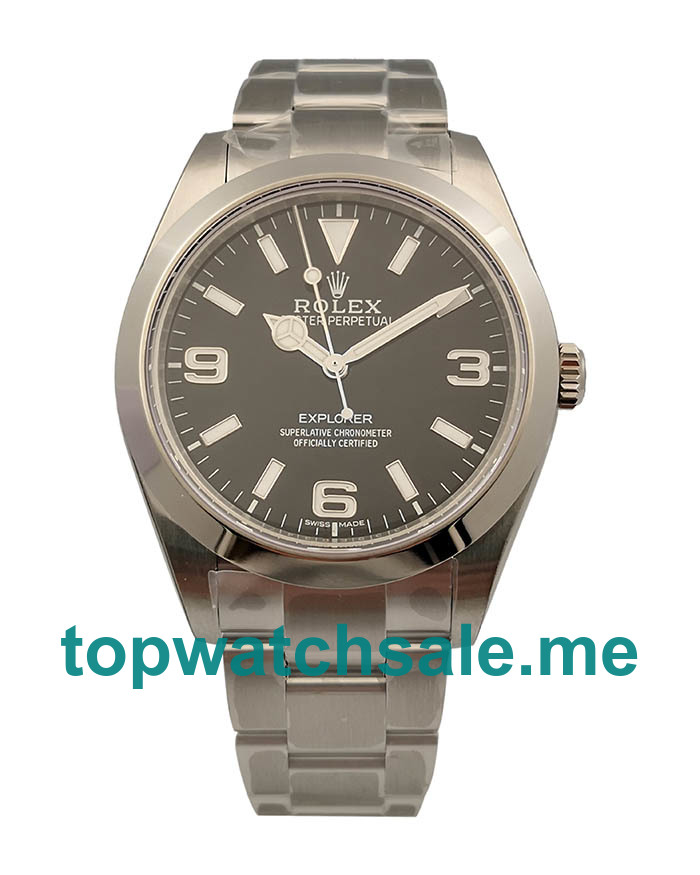 UK 40 MM Cheap Rolex Explorer 214270 Replica Watches With Black Dials For Men