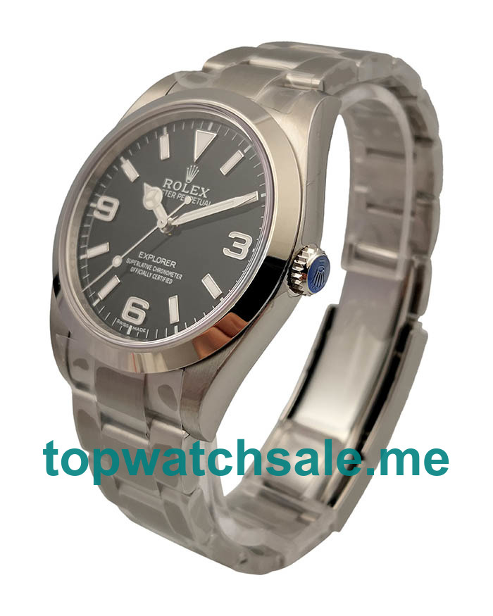 UK 40 MM Cheap Rolex Explorer 214270 Replica Watches With Black Dials For Men