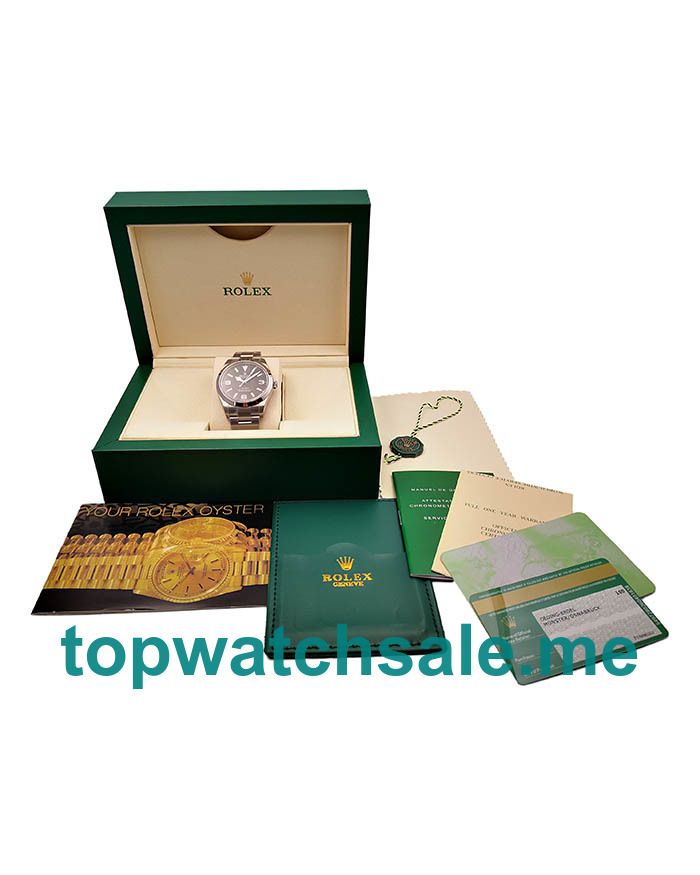 UK 40 MM Cheap Rolex Explorer 214270 Replica Watches With Black Dials For Men