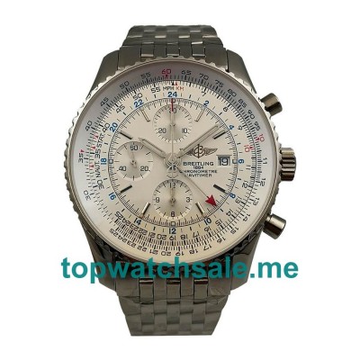 UK AAA Quality Breitling Navitimer World A24322 Replica Watches With White Dials For Men