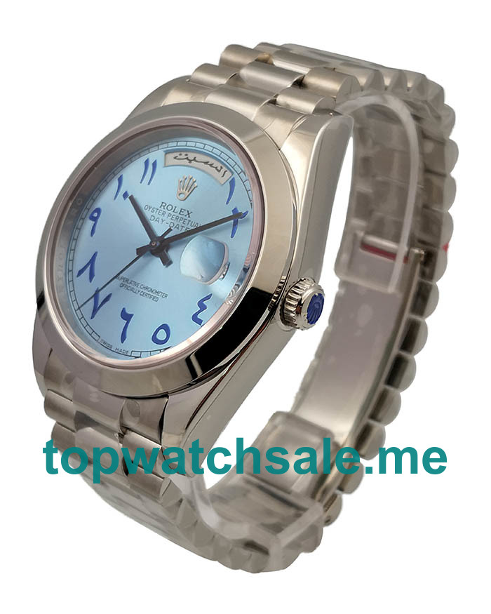 UK Best Quality Rolex Day-Date 228206 Replica Watches With Ice Blue Dials For Men