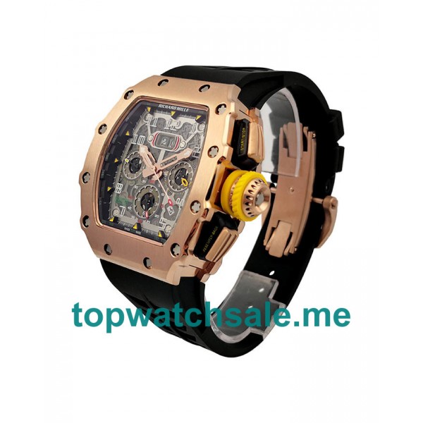 UK 45MM Skeleton Dials Richard Mille RM011 03 Replica Watches