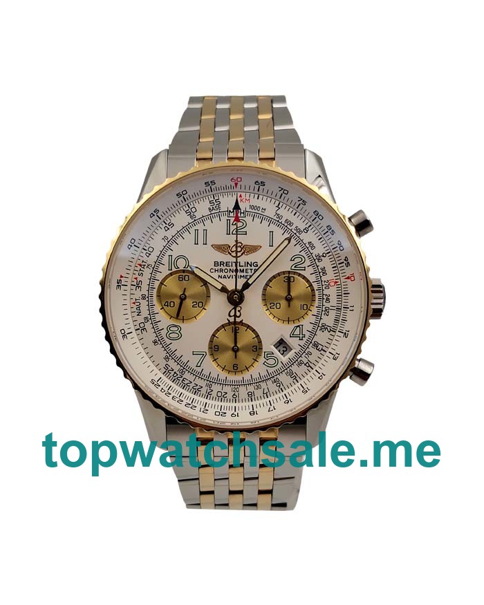 UK Best 1:1 Breitling Navitimer D23322 Fake Watches With White Dials For Men