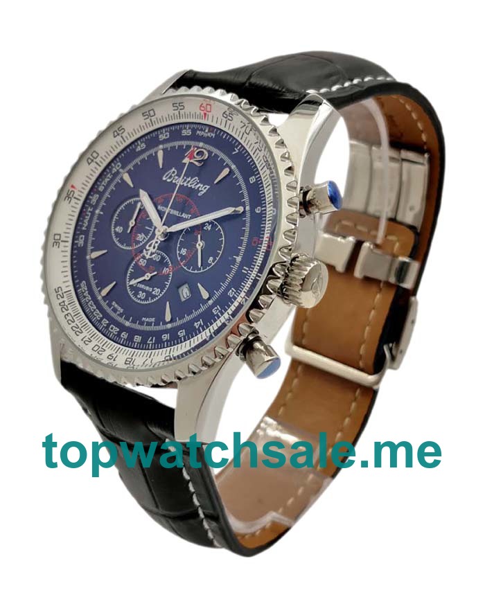 UK 46MM Black Dials Breitling Montbrillant A41370 Replica Watches