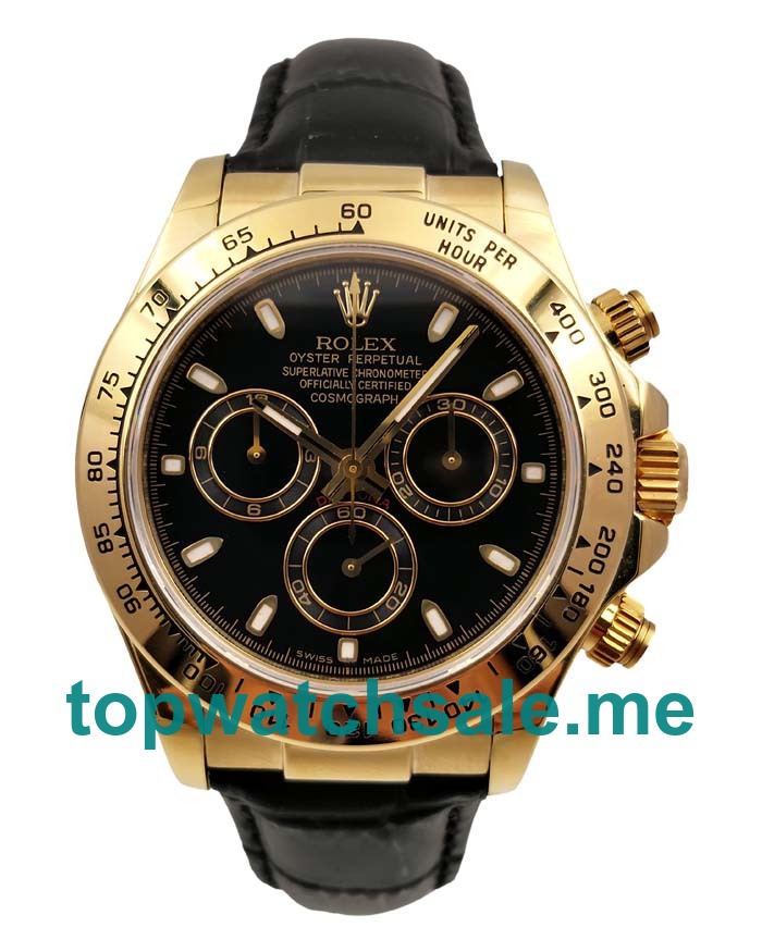UK High Quality Rolex Daytona 116508 Fake Watches With Black Dials For Sale