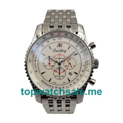 UK 46MM White Dials Breitling Montbrillant A41330 Replica Watches