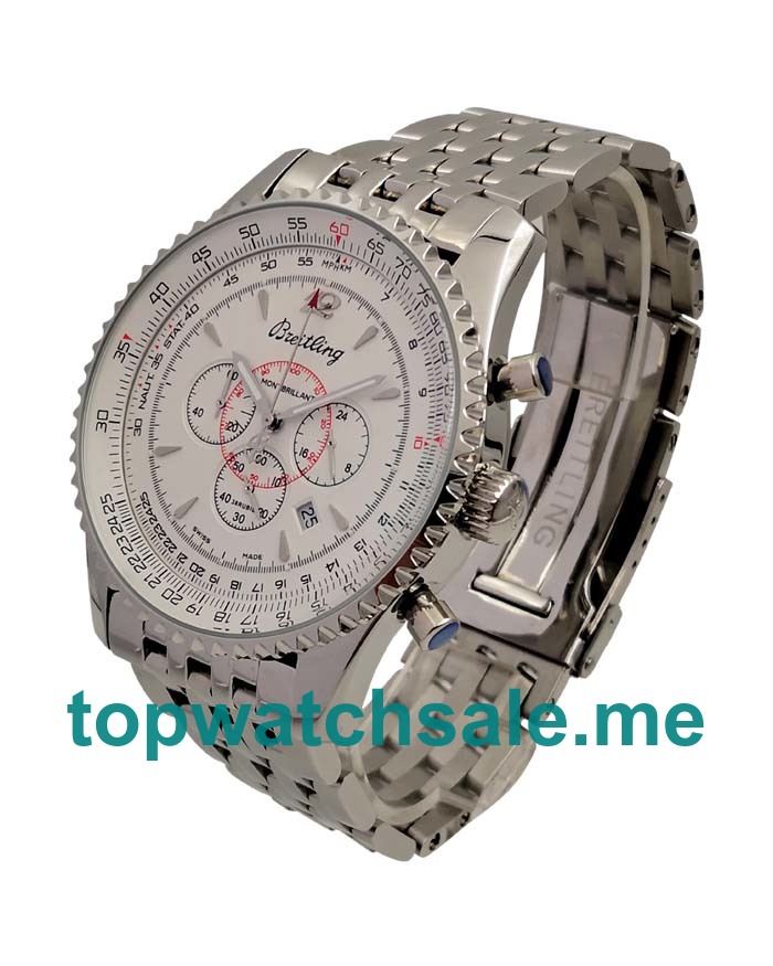 UK 46MM White Dials Breitling Montbrillant A41330 Replica Watches