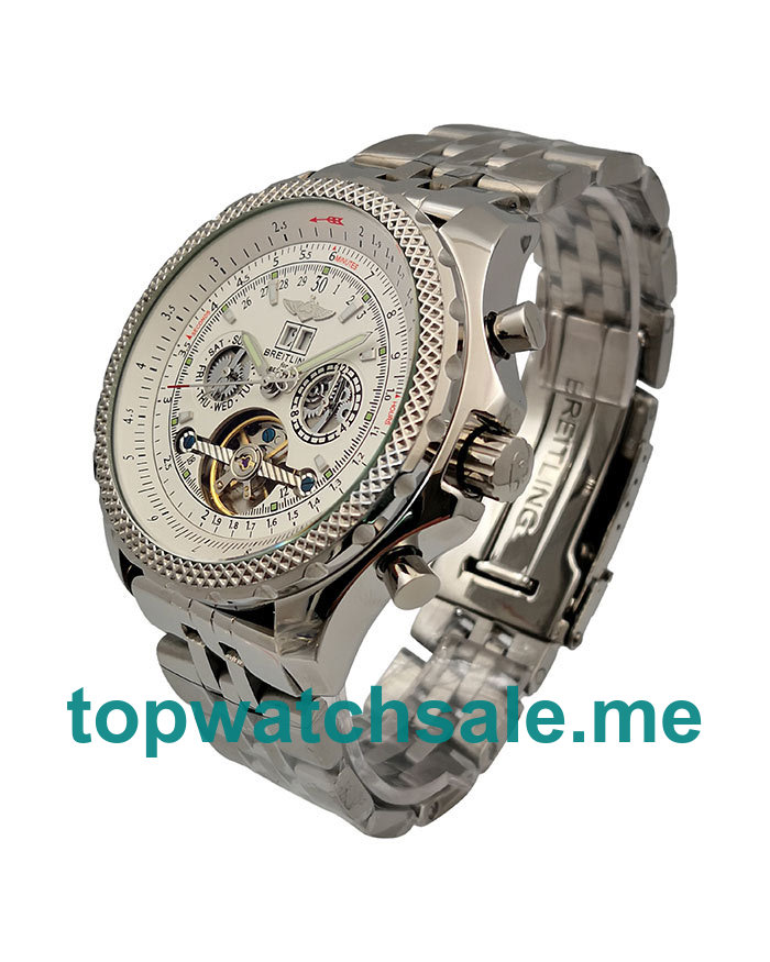 UK 47MM White Dials Breitling Bentley Mulliner Tourbillon 18761 Replica Watches