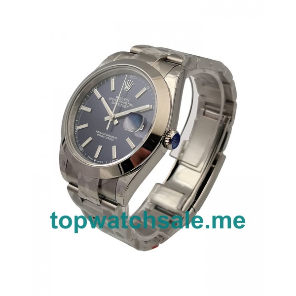 UK 41 MM AAA Quality Rolex Datejust 126300 Fake Watches With Blue Dials For Men