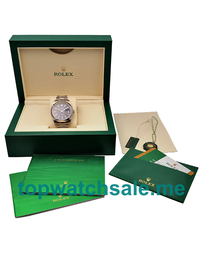 UK 41 MM AAA Quality Rolex Datejust 126300 Fake Watches With Blue Dials For Men