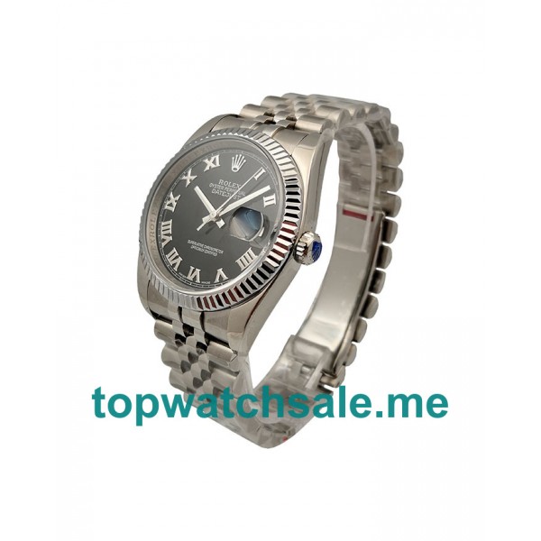 UK 36 MM Rolex Datejust 116234 Fake Watches With Black Dials For Sale