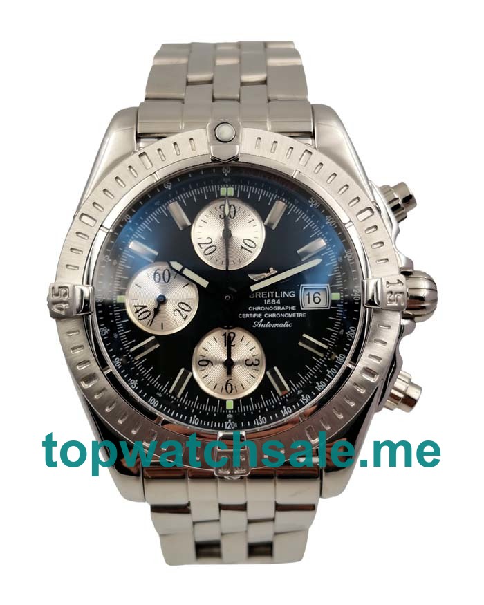 UK Cheap Breitling Chronomat A13352 Replica Watches With Black Dials For Men