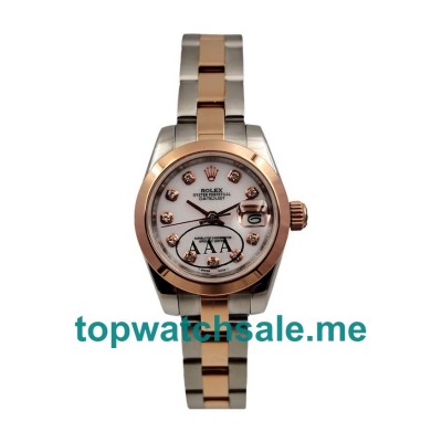 UK Perfect Replica Rolex Lady-Datejust 179171 Watches With Mother-Of-Pearl Diamonds Dials For Ladies