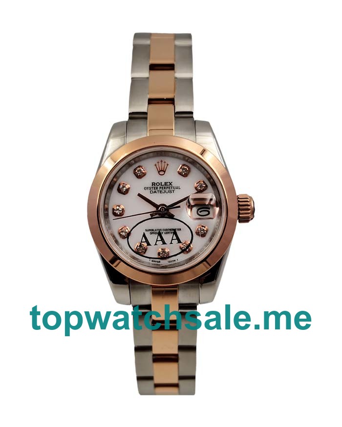 UK Perfect Replica Rolex Lady-Datejust 179171 Watches With Mother-Of-Pearl Diamonds Dials For Ladies