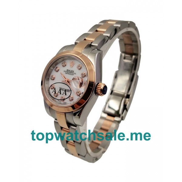 UK Perfect Replica Rolex Lady-Datejust 179171 Watches With Mother-Of-Pearl Diamonds Dials For Ladies