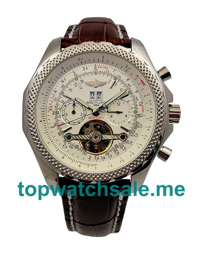 UK 48MM Replica Breitling Bentley Mulliner Tourbillon White Dials Watches