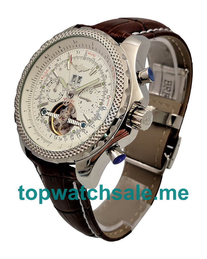 UK 48MM Replica Breitling Bentley Mulliner Tourbillon White Dials Watches