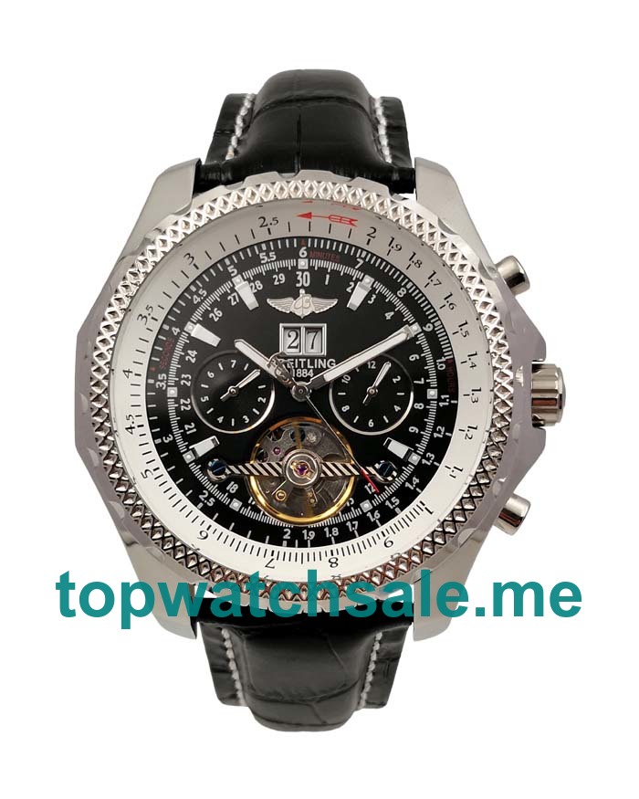 UK 47.5MM Black Dials Breitling Bentley Tourbillon 24749 Replica Watches