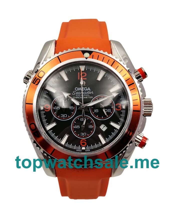 UK 43MM Black Dials Omega Seamaster Planet Ocean Chrono 2918.50.82 Replica Watches