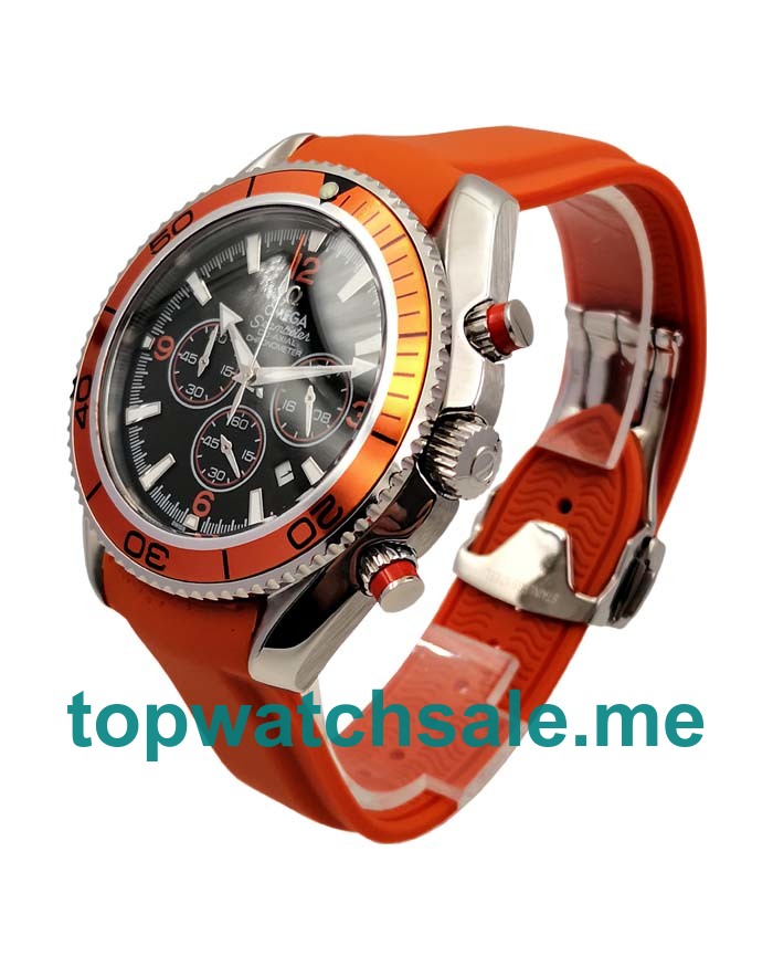 UK 43MM Black Dials Omega Seamaster Planet Ocean Chrono 2918.50.82 Replica Watches