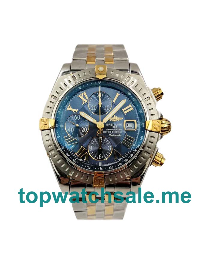 UK High Quality Breitling Chronomat Evolution B13356 Fake Watches With Blue Dials For Men