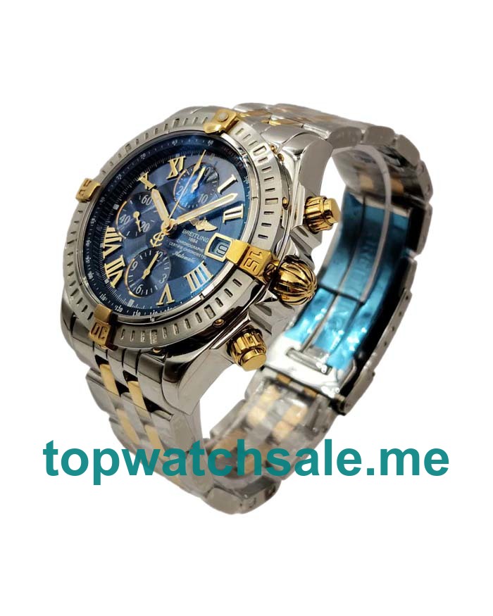 UK High Quality Breitling Chronomat Evolution B13356 Fake Watches With Blue Dials For Men