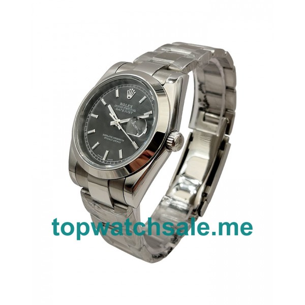 UK 36MM Replica Rolex Datejust 116200 Black Dials Watches