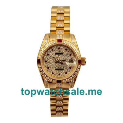 UK Swiss Made Rolex Lady-Datejust 179158 Replica Watches With Diamonds Dials For Women
