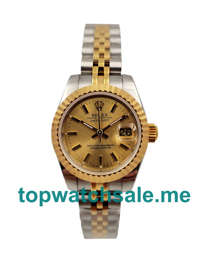 UK Best 1:1 Fake Rolex Lady-Datejust 76193 With Champagne Dials For Women