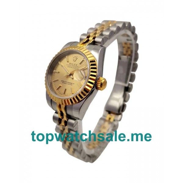UK Best 1:1 Fake Rolex Lady-Datejust 76193 With Champagne Dials For Women