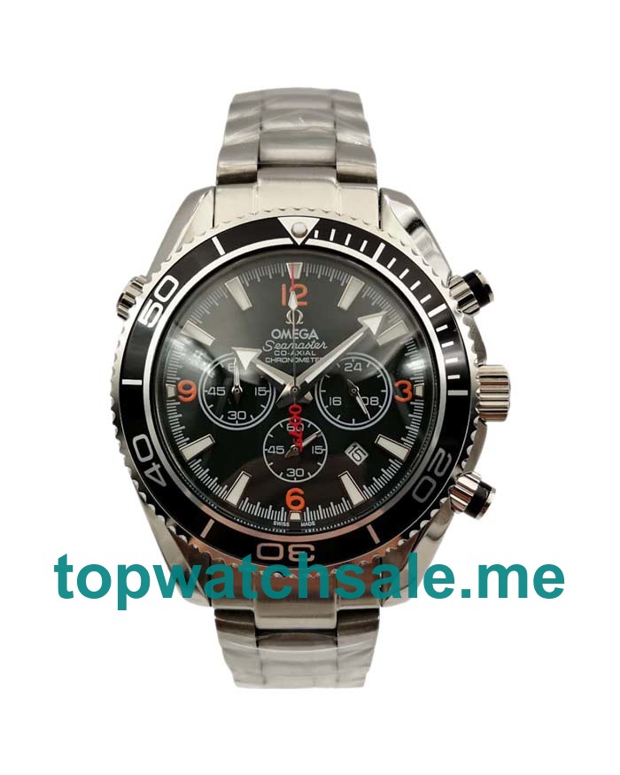 UK 43.5MM Black Dials Omega Seamaster Planet Ocean Chrono 2210.51.00 Replica Watches