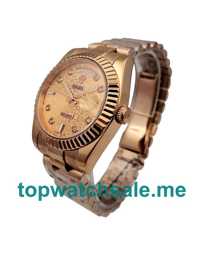 UK 36MM Rose Gold Dials Rolex Day-Date 118235 Replica Watches