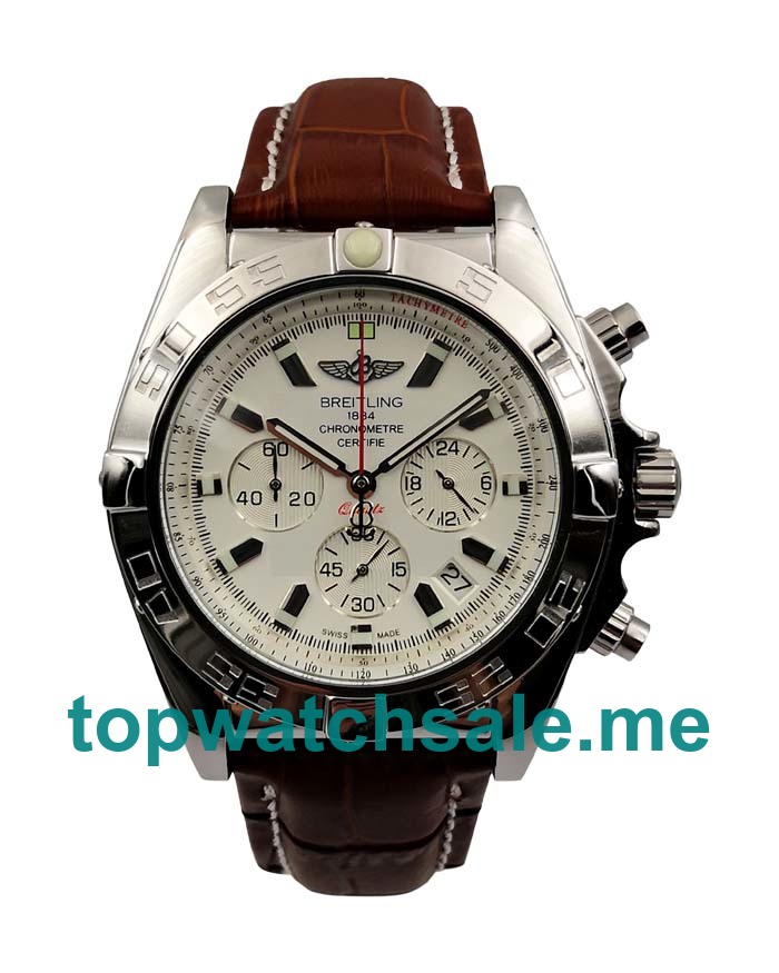 UK 46.5MM White Dials Breitling Chronomat AB0110 Replica Watches