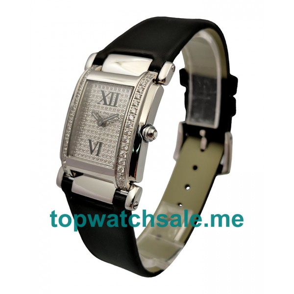 UK 25.5MM Diamonds Dials Patek Philippe Twenty~4 4910G Replica Watches