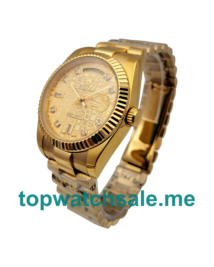 UK 36MM Gold Replica Rolex Day-Date 118238 Watches