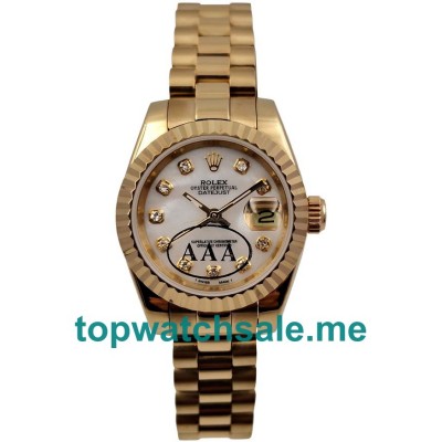 UK 26MM White Dials Rolex Lady-Datejust 179178 Replica Watches
