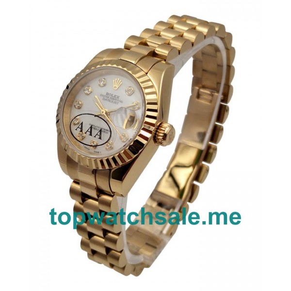 UK 26MM White Dials Rolex Lady-Datejust 179178 Replica Watches