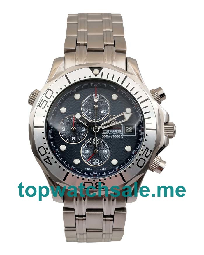 UK Cheap Omega Seamaster Chrono Diver 2598.80.00 Fake Watches With Blue Dials For Sale