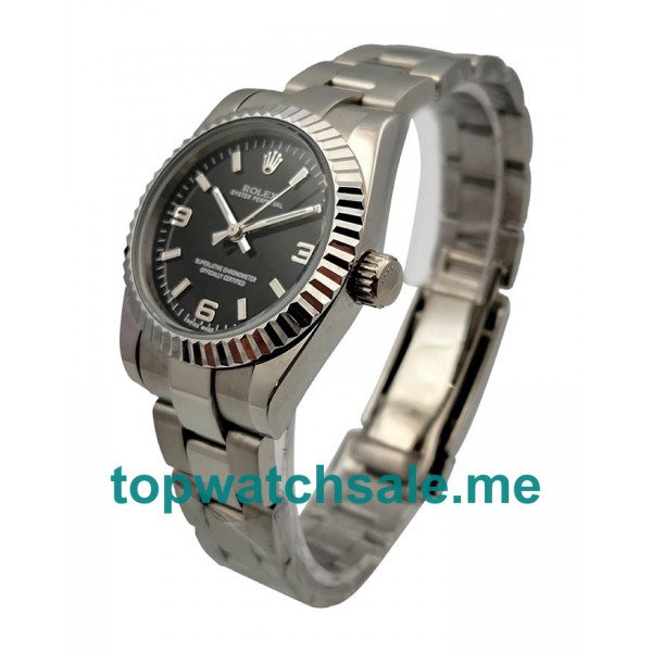 UK 31MM Black Dials Replica Rolex Oyster Perpetual 177234 Watches