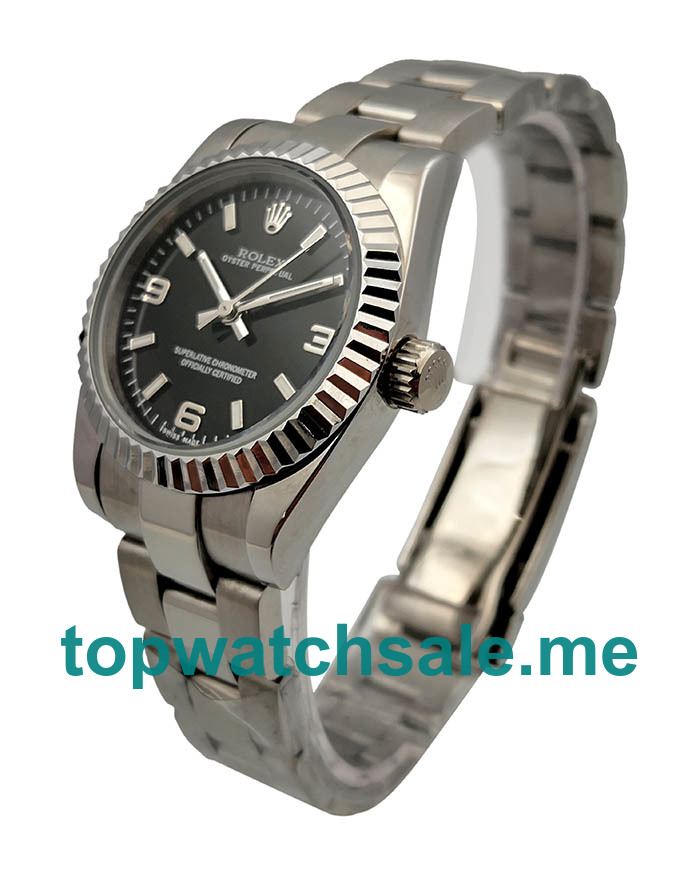 UK 31MM Black Dials Replica Rolex Oyster Perpetual 177234 Watches