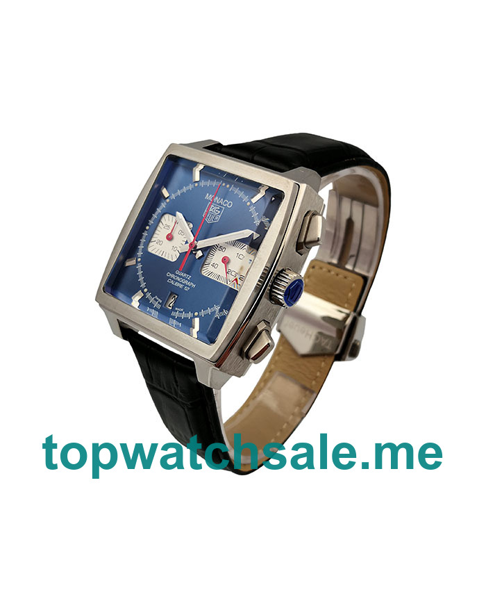 UK 37.5MM Replica TAG Heuer Monaco CW2113.FC6183 Blue Dials Watches